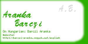 aranka barczi business card